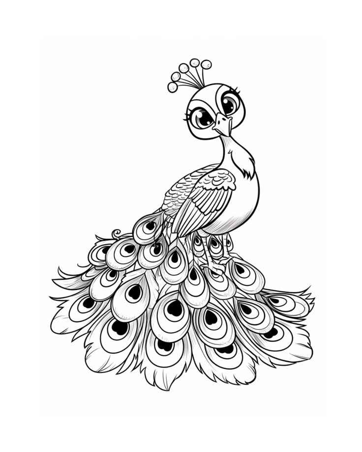 Desenho de Pavão Desenho Colorir Imprimir 09