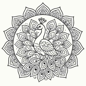 Desenho de Pavão Desenho Colorir Imprimir 11