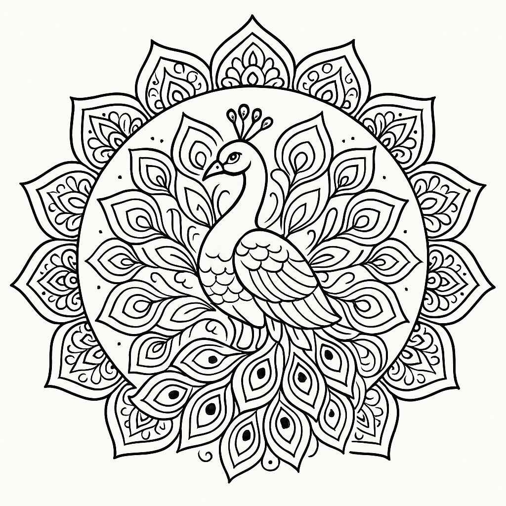 Desenho de Pavão Desenho Colorir Imprimir 11