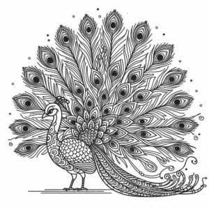 Desenho de Pavão Desenho Colorir Imprimir 24