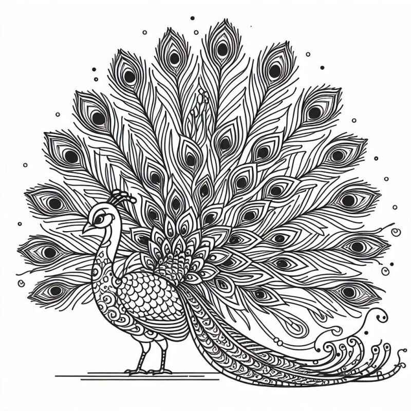 Desenho de Pavão Desenho Colorir Imprimir 24