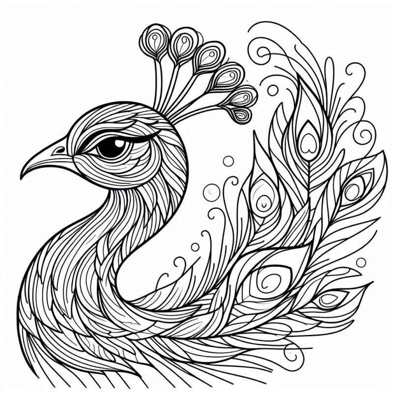 Desenho de Pavão Desenho Colorir Imprimir 27