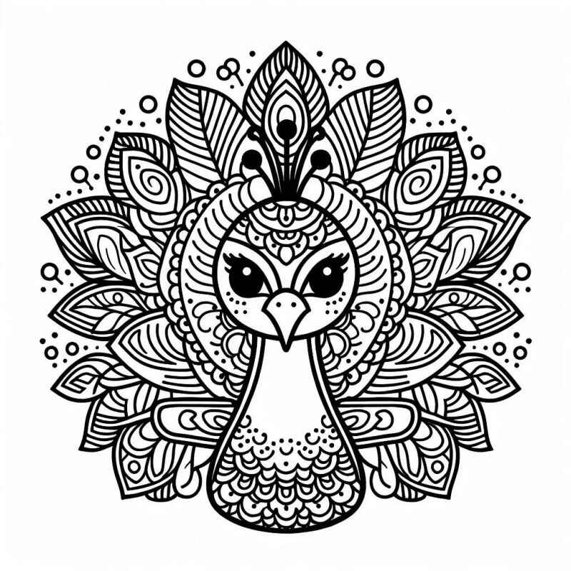 Desenho de Pavão Desenho Colorir Imprimir 36