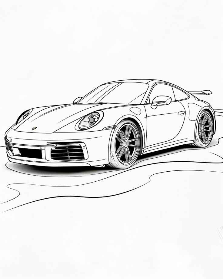 Desenho de Porsche Desenho Colorir Imprimir 01