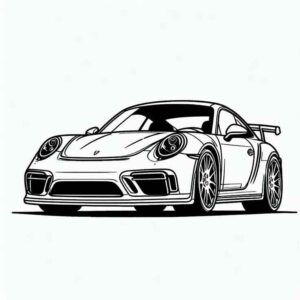 Desenho de Porsche Desenho Colorir Imprimir 02