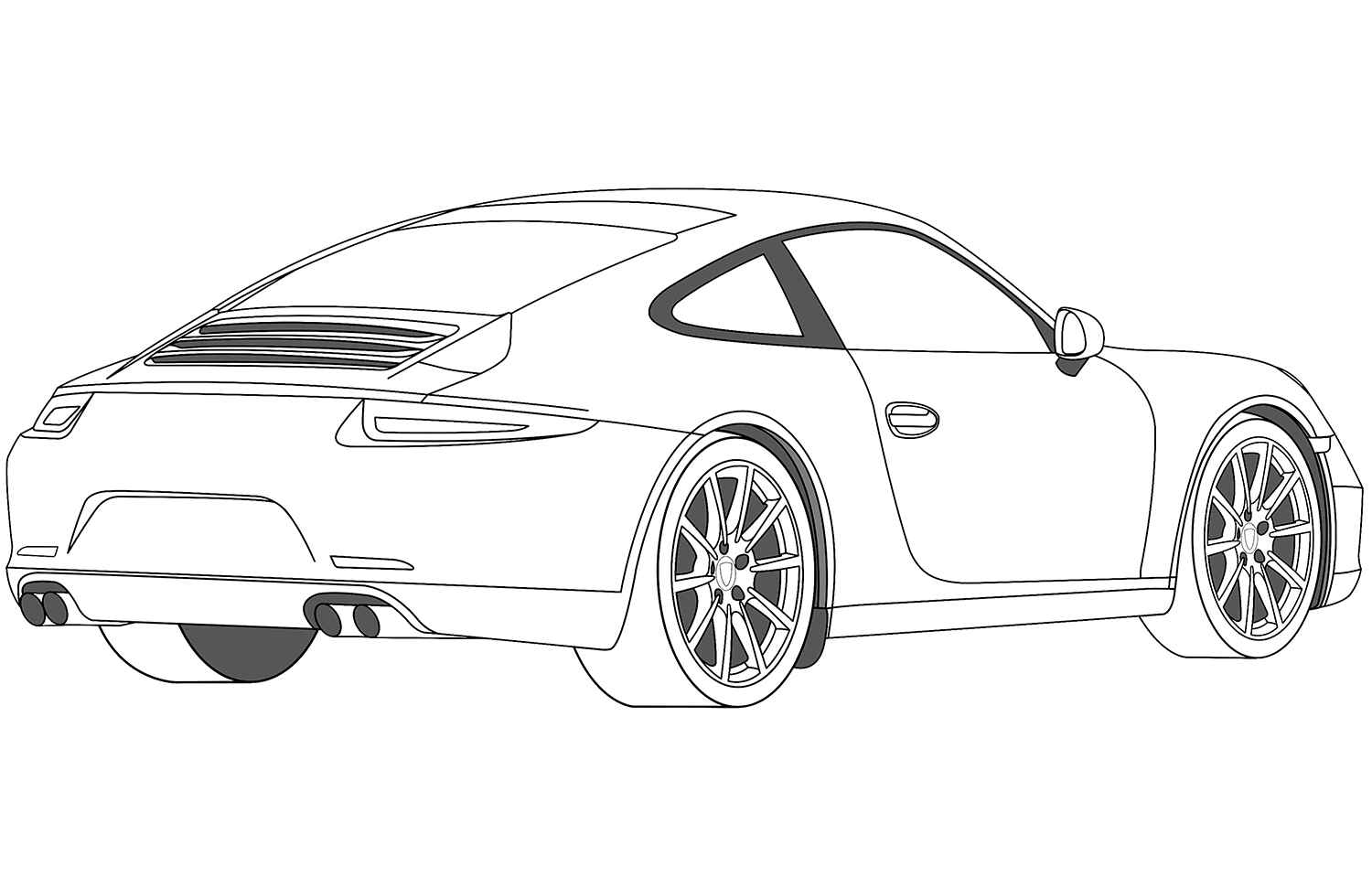 Desenho de Porsche Desenho Colorir Imprimir 23