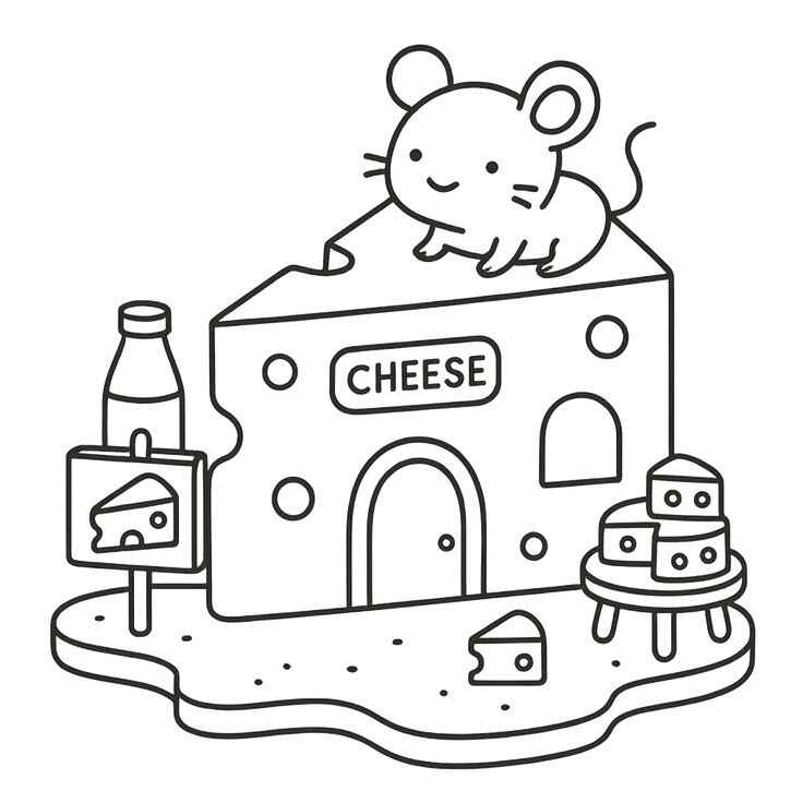 Desenho de Queijo Desenho Colorir Imprimir 07