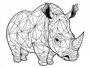 Desenho de Rinoceronte Desenho Colorir Imprimir 03