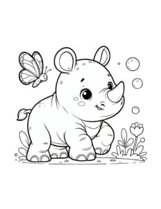 Desenho de Rinoceronte Desenho Colorir Imprimir 04