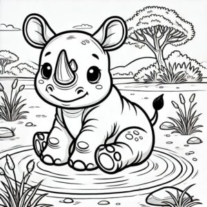 Desenho de Rinoceronte Desenho Colorir Imprimir 05