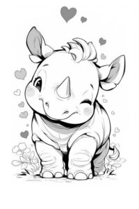 Desenho de Rinoceronte Desenho Colorir Imprimir 06