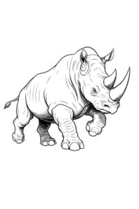 Desenho de Rinoceronte Desenho Colorir Imprimir 07
