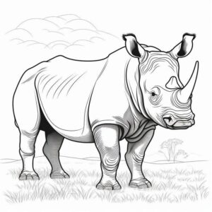 Desenho de Rinoceronte Desenho Colorir Imprimir 08