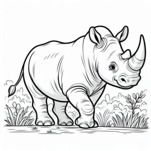 Desenho de Rinoceronte Desenho Colorir Imprimir 09