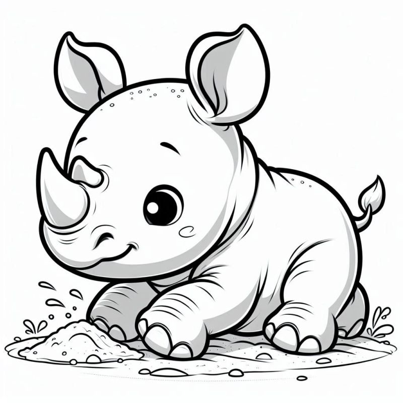Desenho de Rinoceronte Desenho Colorir Imprimir 10