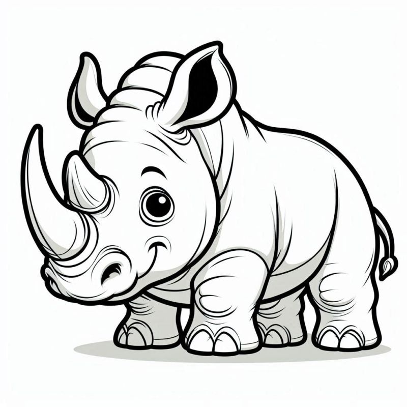 Desenho de Rinoceronte Desenho Colorir Imprimir 12