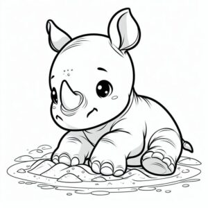 Desenho de Rinoceronte Desenho Colorir Imprimir 13