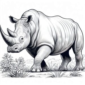 Desenho de Rinoceronte Desenho Colorir Imprimir 15