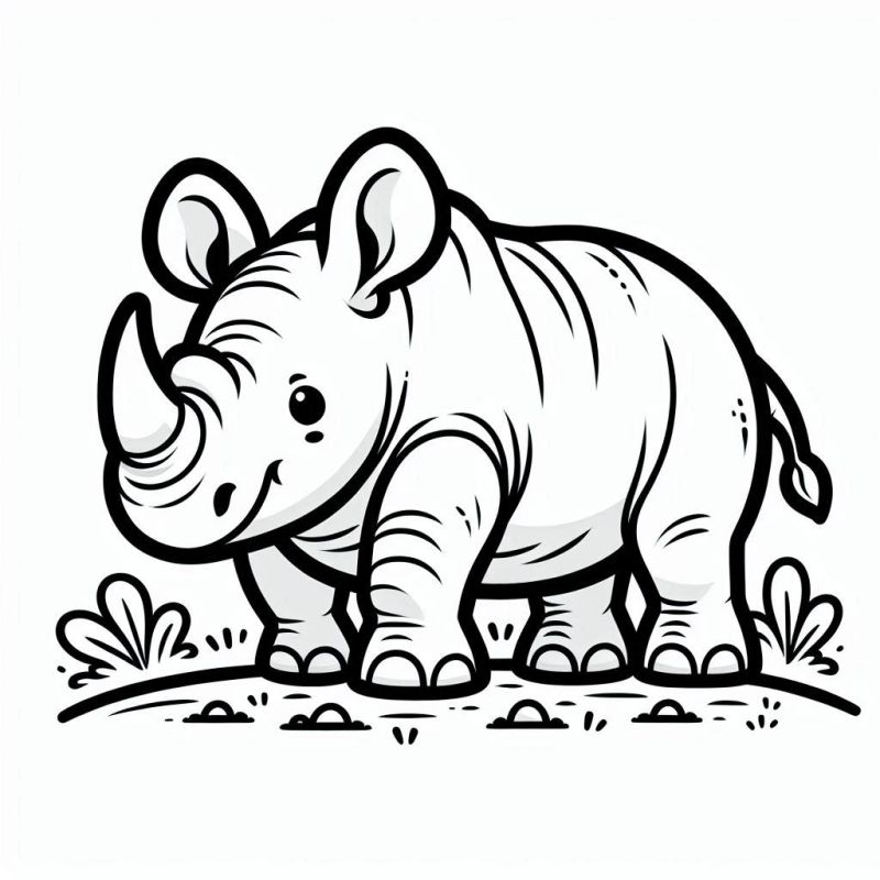 Desenho de Rinoceronte Desenho Colorir Imprimir 16