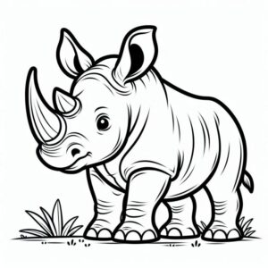 Desenho de Rinoceronte Desenho Colorir Imprimir 19