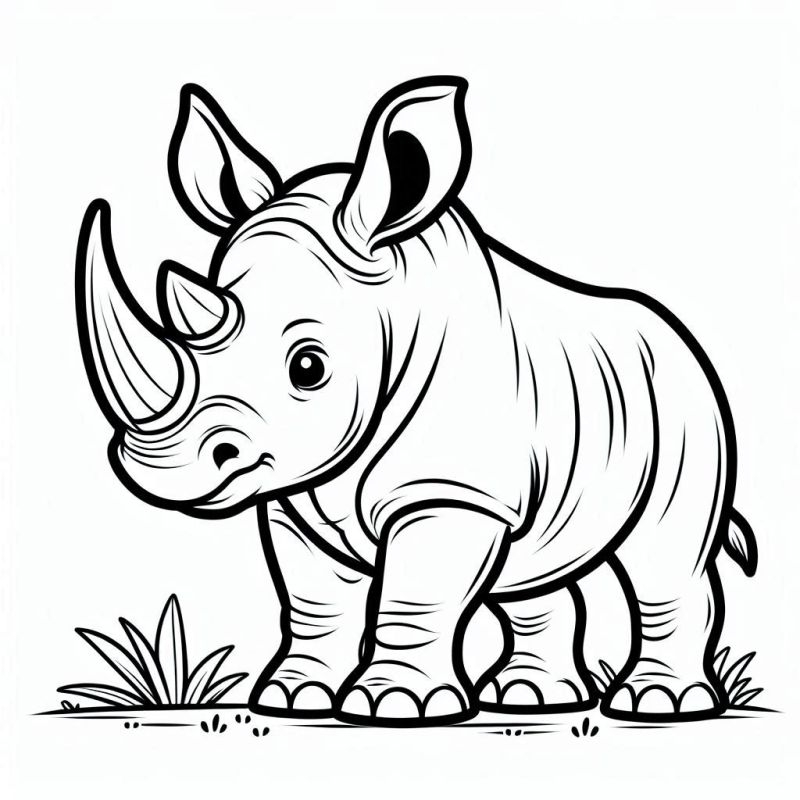 Desenho de Rinoceronte Desenho Colorir Imprimir 19