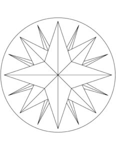 Desenho de Rosa Dos Ventos Desenho Colorir Imprimir 06