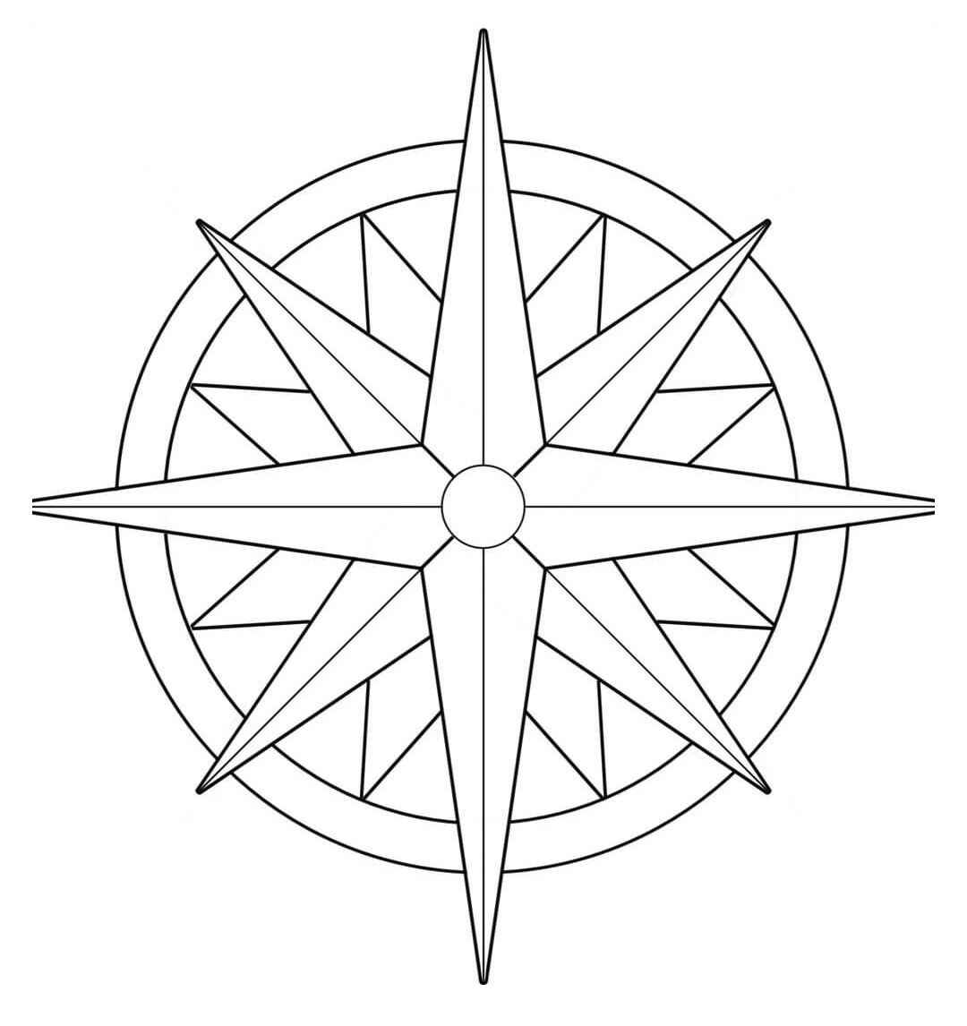 Desenho de Rosa Dos Ventos Desenho Colorir Imprimir 12