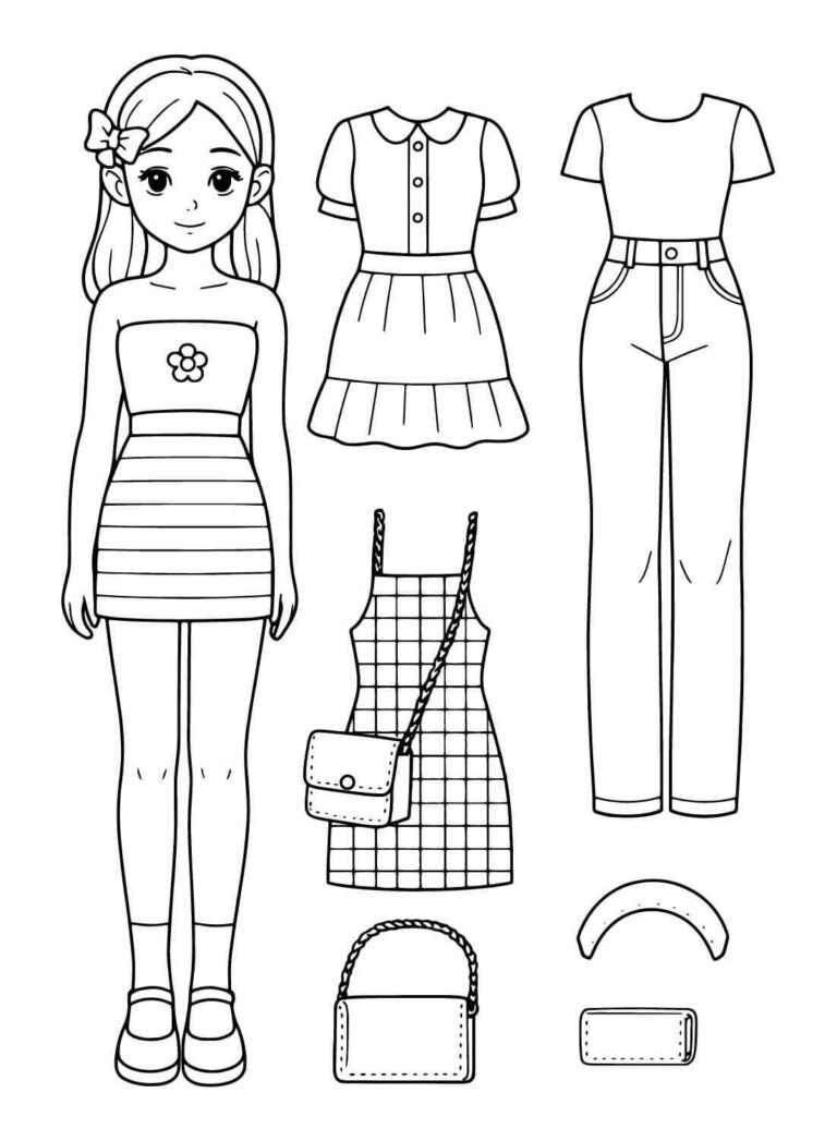 Desenhos de Roupas para Imprimir e Colorir