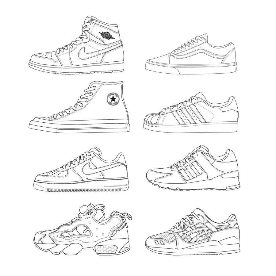 Desenho de Sapato Desenho Colorir Imprimir 01