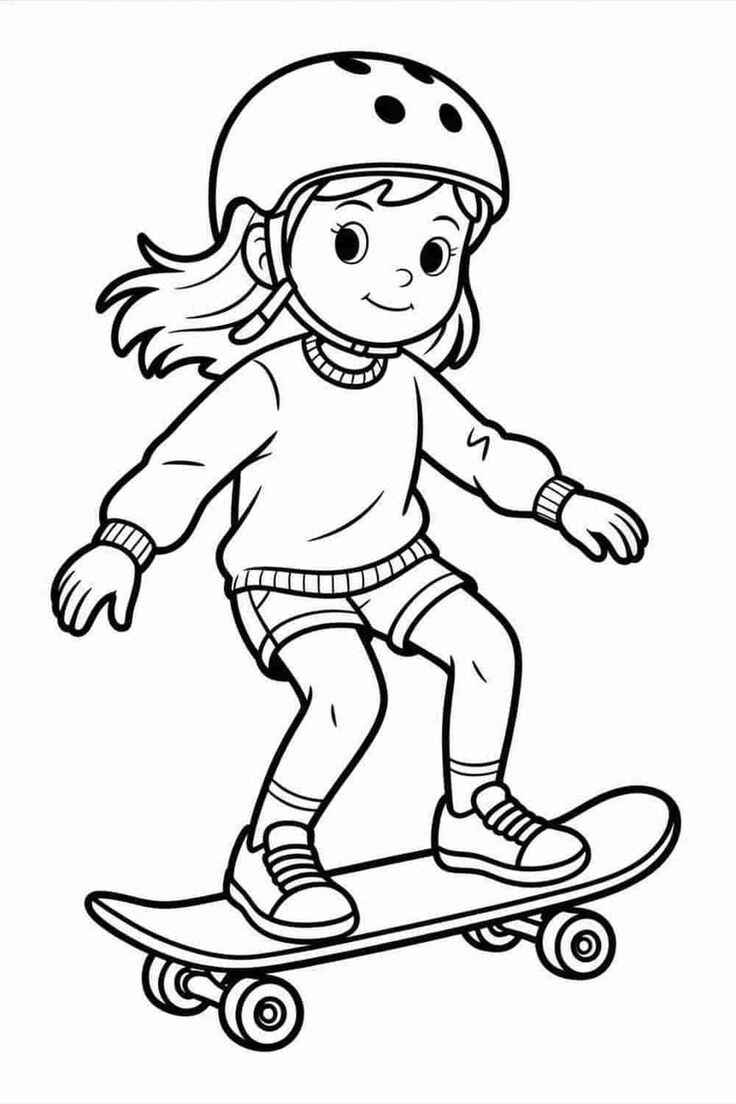 Desenho de Skate Desenho Colorir Imprimir 01
