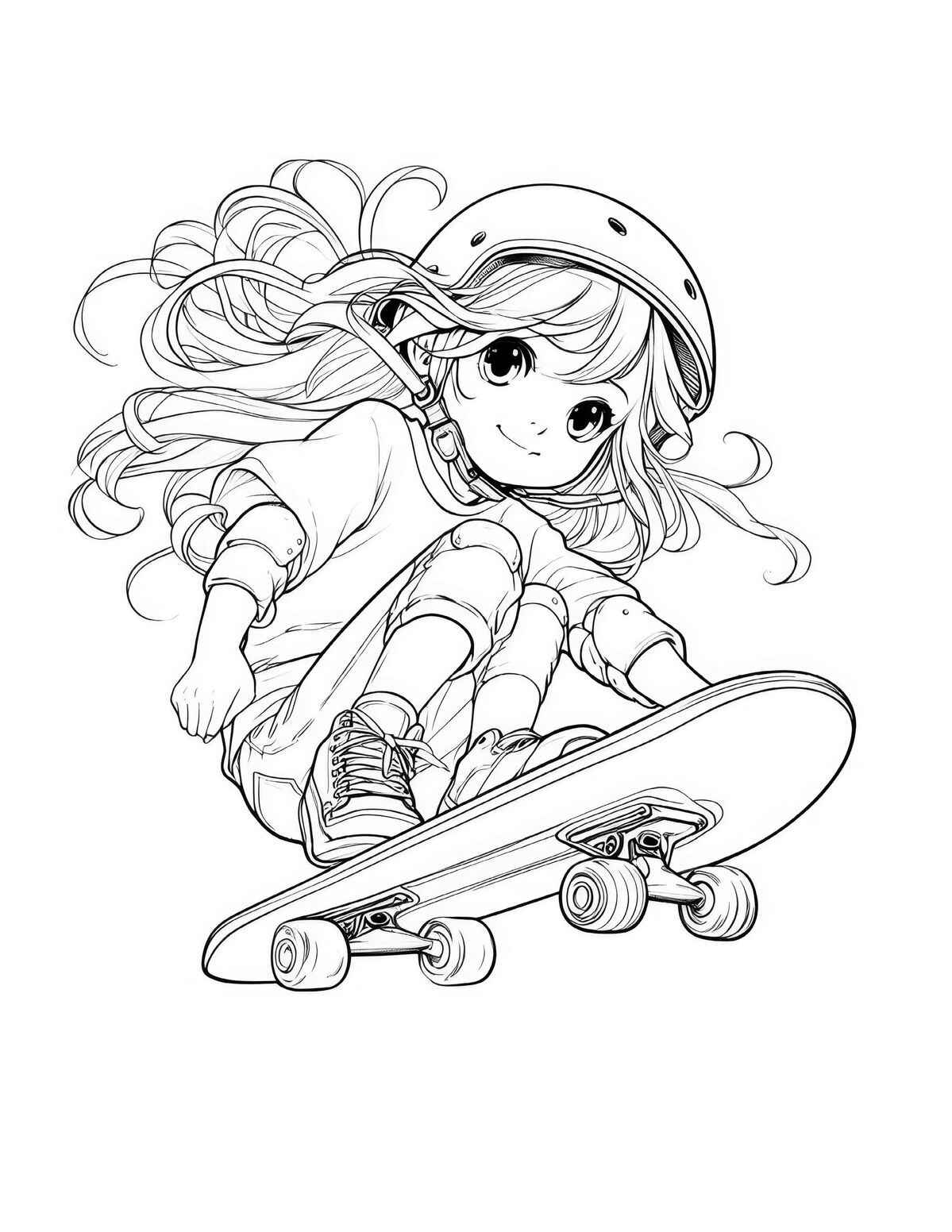 Desenho de Skate Desenho Colorir Imprimir 02