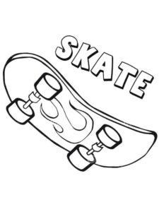 Desenho de Skate Desenho Colorir Imprimir 06