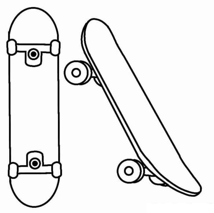 Desenho de Skate Desenho Colorir Imprimir 07