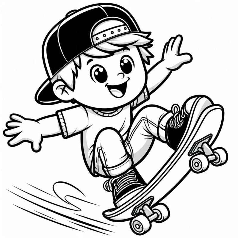 Desenho de Skate Desenho Colorir Imprimir 11
