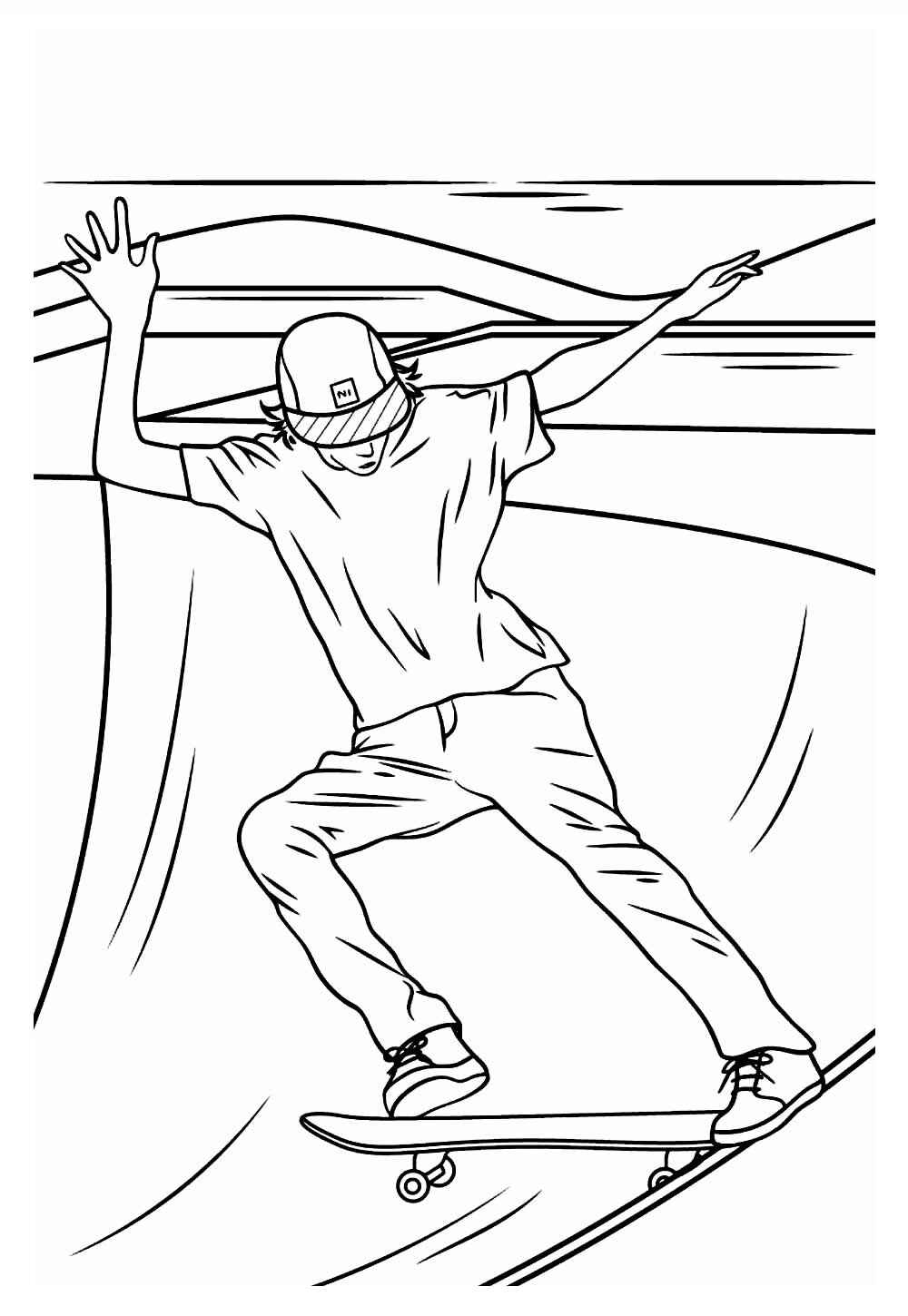 Desenho de Skate Desenho Colorir Imprimir 13