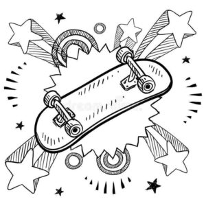 Desenho de Skate Desenho Colorir Imprimir 20