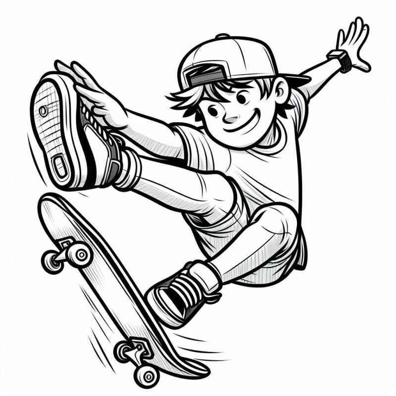 Desenho de Skate Desenho Colorir Imprimir 21