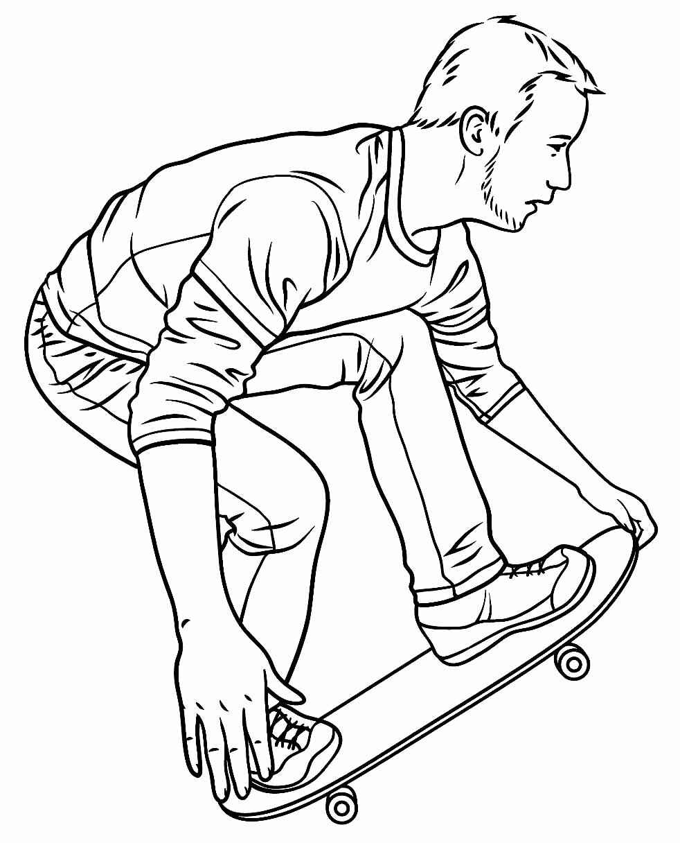 Desenho de Skate Desenho Colorir Imprimir 23