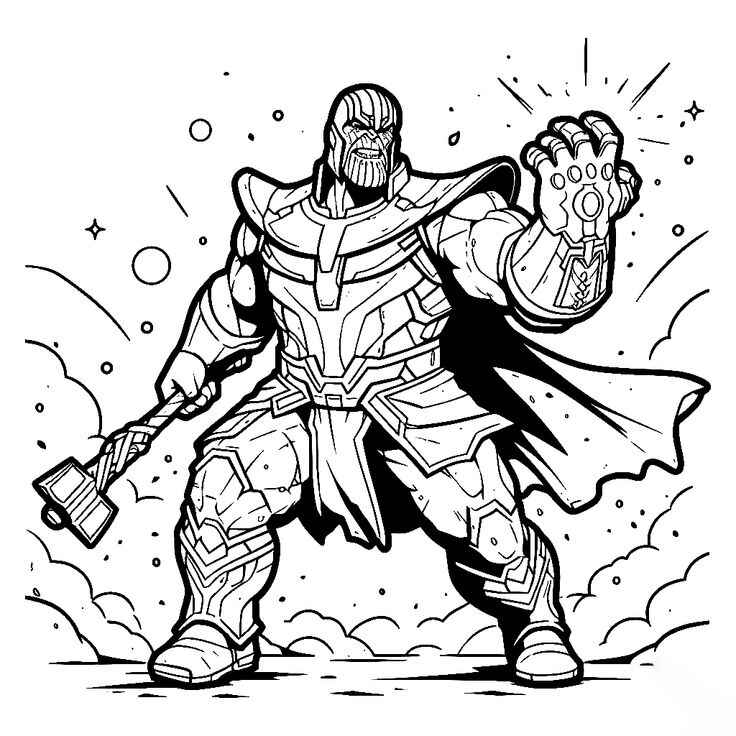 Desenho de Thanos Desenho Colorir Imprimir 09