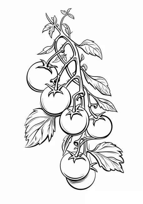 Desenho de Tomate Desenho Colorir Imprimir 01