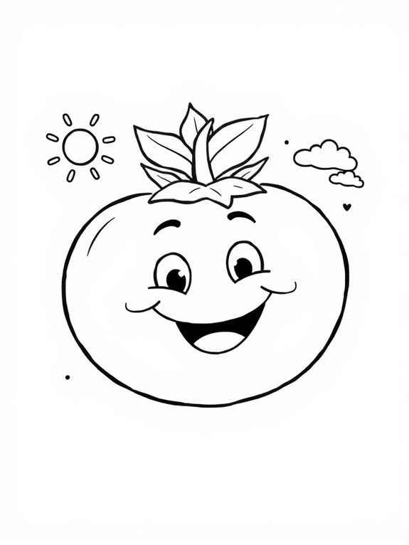 Desenho de Tomate Desenho Colorir Imprimir 08