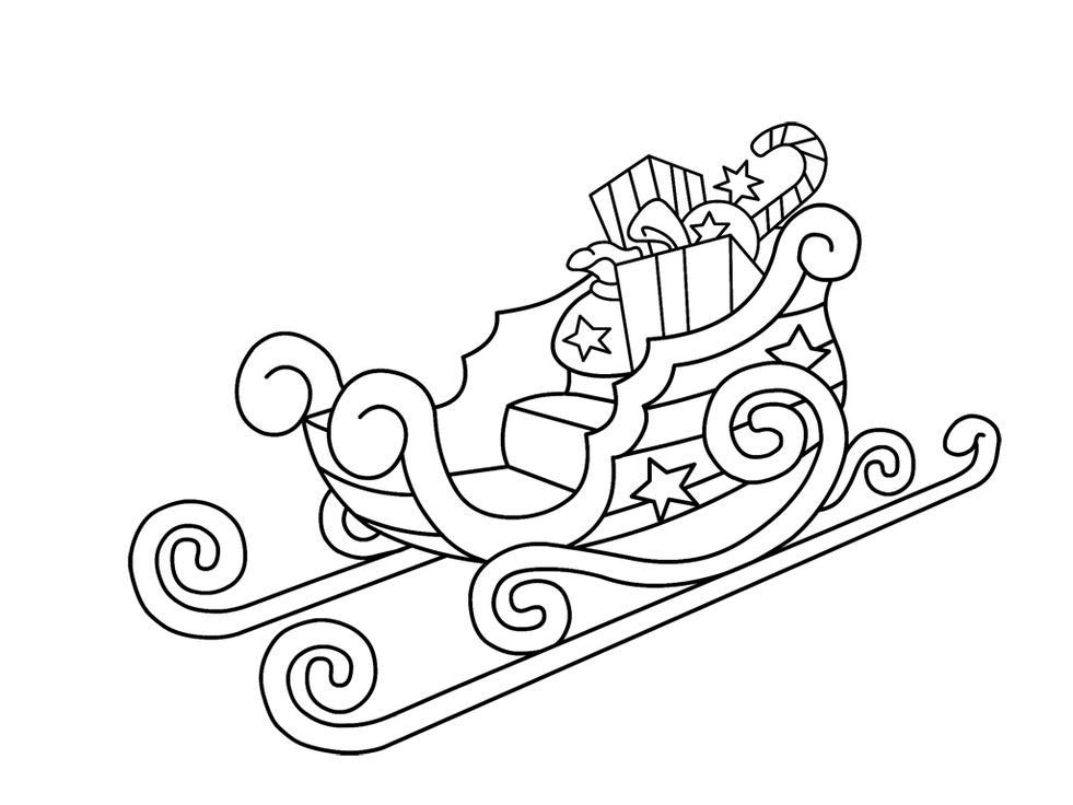 Desenho de Treno Do Papai Noel Desenho Colorir Imprimir 03