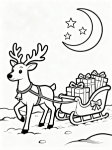 Desenho de Treno Do Papai Noel Desenho Colorir Imprimir 05