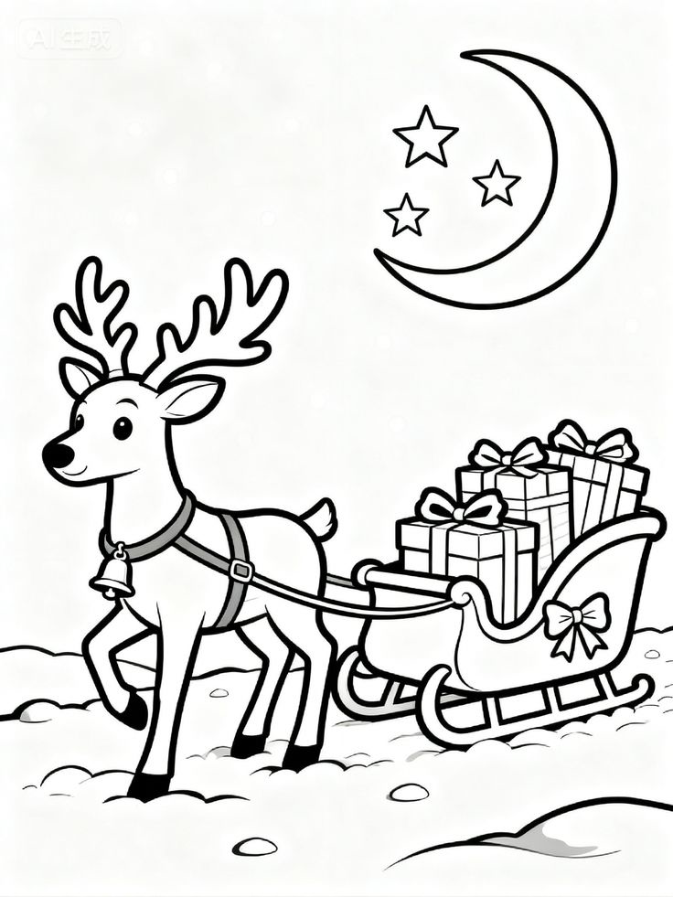 Desenho de Treno Do Papai Noel Desenho Colorir Imprimir 05