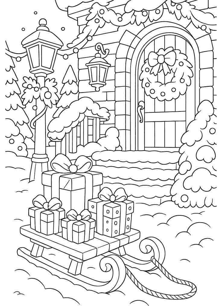 Desenho de Treno Do Papai Noel Desenho Colorir Imprimir 16