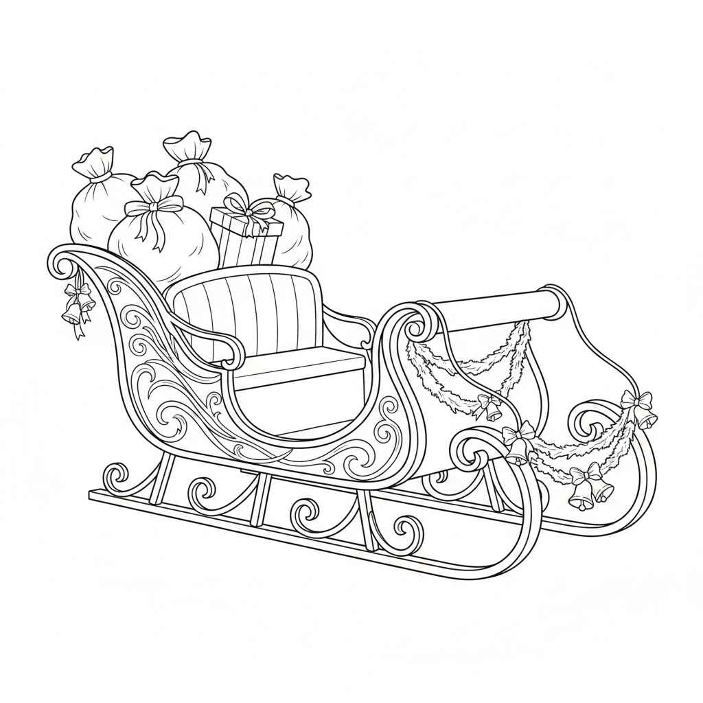 Desenho de Treno Do Papai Noel Desenho Colorir Imprimir 25