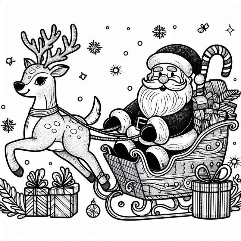 Desenho de Treno Do Papai Noel Desenho Colorir Imprimir 26