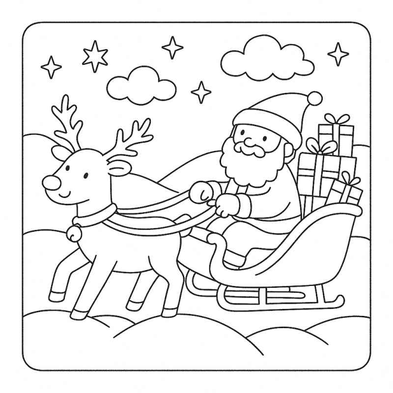 Desenho de Treno Do Papai Noel Desenho Colorir Imprimir 27