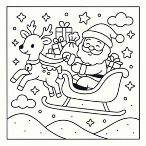 Desenho de Treno Do Papai Noel Desenho Colorir Imprimir 29