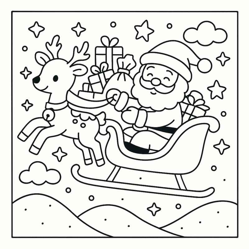 Desenho de Treno Do Papai Noel Desenho Colorir Imprimir 29